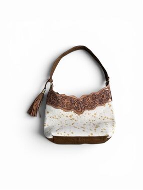 NWOT NOCONA KIMBERLY STYLE Cowhide CONCEAL CARRY SHOULDER PURSE Western BROWN
